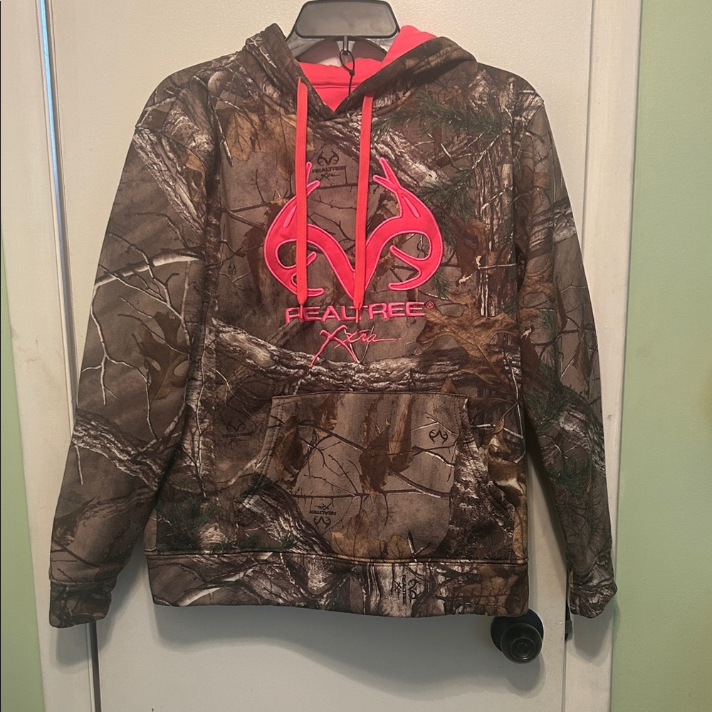 Realtree Camouflage Hoodie with Neon Pink Highlights